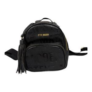 Steve Madden Embossed Mini Backpack Purse Black